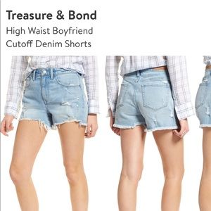 High Waist boyfriend cutoff denim shorts